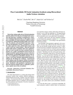 Pose-Controllable 3D Facial Animation Synthesis using Hierarchical
  Audio-Vertex Attention