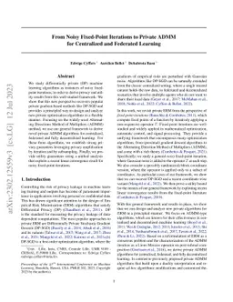 From Noisy Fixed-Point Iterations to Private ADMM for Centralized and
  Federated Learning