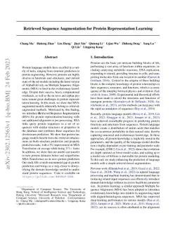 Retrieved Sequence Augmentation for Protein Representation Learning