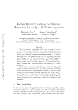 Lasting Diversity and Superior Runtime Guarantees for the $(μ+1)$
  Genetic Algorithm