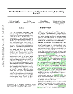 Membership Inference Attacks against Synthetic Data through Overfitting
  Detection
