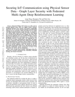 Securing IoT Communication using Physical Sensor Data -- Graph Layer
  Security with Federated Multi-Agent Deep Reinforcement Learning