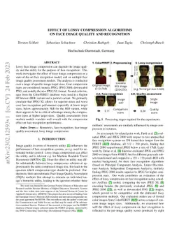Effect of Lossy Compression Algorithms on Face Image Quality and
  Recognition