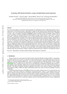 Learning stiff chemical kinetics using extended deep neural operators