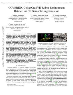 COVERED, CollabOratiVE Robot Environment Dataset for 3D Semantic
  segmentation