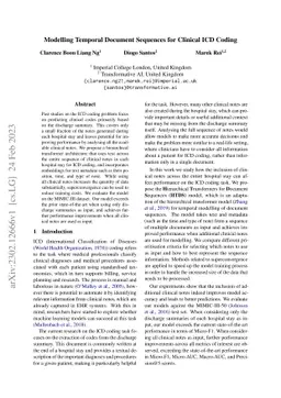 Modelling Temporal Document Sequences for Clinical ICD Coding