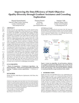 Improving the Data Efficiency of Multi-Objective Quality-Diversity
  through Gradient Assistance and Crowding Exploration