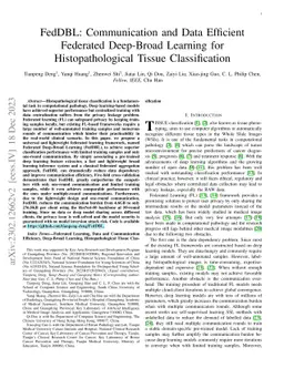 FedDBL: Communication and Data Efficient Federated Deep-Broad Learning
  for Histopathological Tissue Classification
