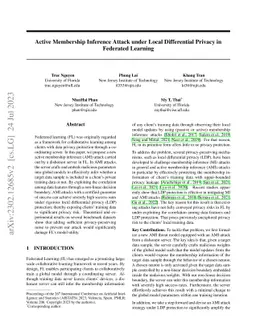 Active Membership Inference Attack under Local Differential Privacy in
  Federated Learning