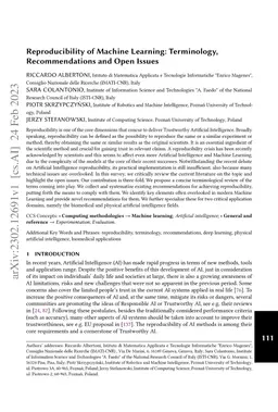 Reproducibility of Machine Learning: Terminology, Recommendations and
  Open Issues
