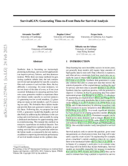 SurvivalGAN: Generating Time-to-Event Data for Survival Analysis