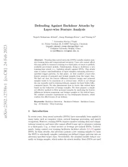Defending Against Backdoor Attacks by Layer-wise Feature Analysis