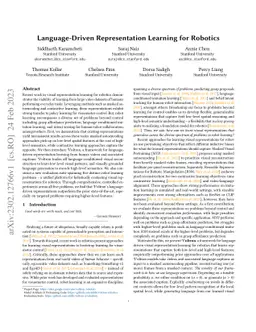 Language-Driven Representation Learning for Robotics