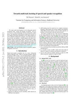 Towards multi-task learning of speech and speaker recognition