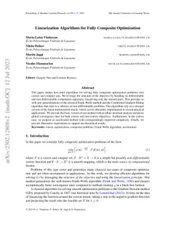 Linearization Algorithms for Fully Composite Optimization