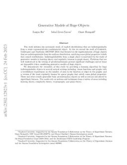 Generative Models of Huge Objects