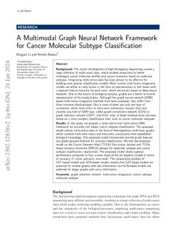 A Multimodal Graph Neural Network Framework of Cancer Molecular Subtype
  Classification