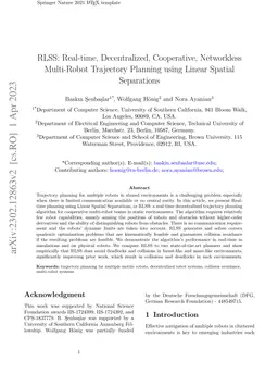 RLSS: Real-time, Decentralized, Cooperative, Networkless Multi-Robot
  Trajectory Planning using Linear Spatial Separations