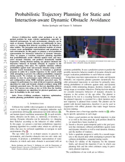 Probabilistic Trajectory Planning for Static and Interaction-aware
  Dynamic Obstacle Avoidance