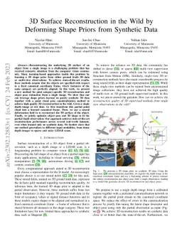 3D Surface Reconstruction in the Wild by Deforming Shape Priors from
  Synthetic Data