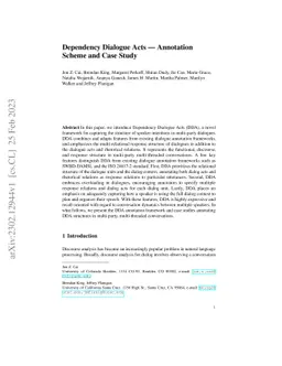 Dependency Dialogue Acts -- Annotation Scheme and Case Study