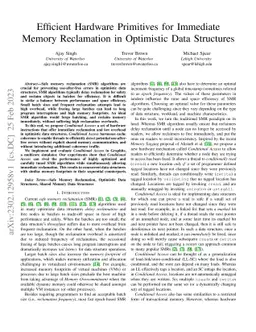 Efficient Hardware Primitives for Immediate Memory Reclamation in
  Optimistic Data Structures