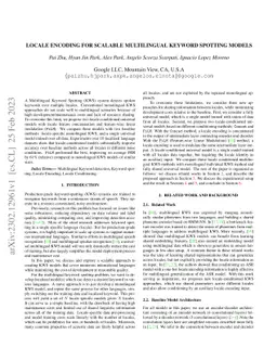 Locale Encoding For Scalable Multilingual Keyword Spotting Models