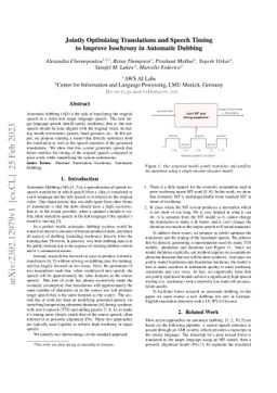 Jointly Optimizing Translations and Speech Timing to Improve Isochrony
  in Automatic Dubbing