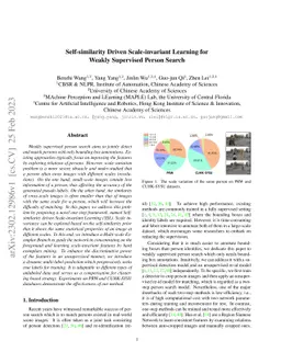 Self-similarity Driven Scale-invariant Learning for Weakly Supervised
  Person Search