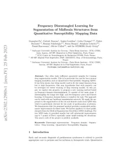 Frequency Disentangled Learning for Segmentation of Midbrain Structures
  from Quantitative Susceptibility Mapping Data