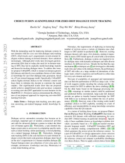 Choice Fusion as Knowledge for Zero-Shot Dialogue State Tracking