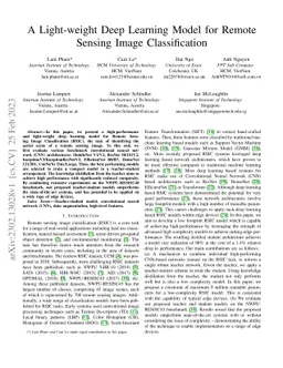 A Light-weight Deep Learning Model for Remote Sensing Image
  Classification