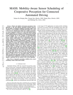 MASS: Mobility-Aware Sensor Scheduling of Cooperative Perception for
  Connected Automated Driving