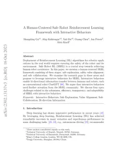 A Human-Centered Safe Robot Reinforcement Learning Framework with
  Interactive Behaviors