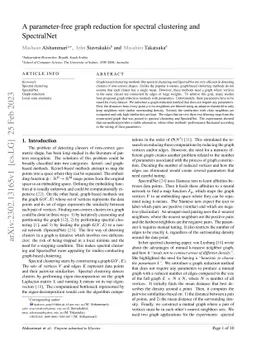 A parameter-free graph reduction for spectral clustering and SpectralNet