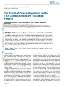 The Effect of Points Dispersion on the $k$-nn Search in Random
  Projection Forests
