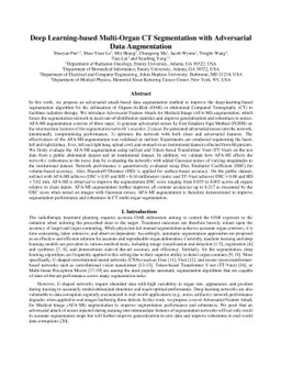 Deep Learning-based Multi-Organ CT Segmentation with Adversarial Data
  Augmentation