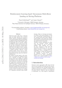 Reinforcement Learning based Autonomous Multi-Rotor Landing on Moving
  Platforms