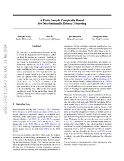 A Finite Sample Complexity Bound for Distributionally Robust Q-learning