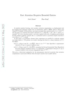 Fast Attention Requires Bounded Entries