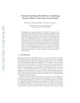 Towards Tackling MaxSAT by Combining Nested Monte Carlo with Local
  Search