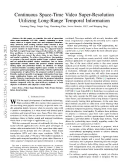 Continuous Space-Time Video Super-Resolution Utilizing Long-Range
  Temporal Information