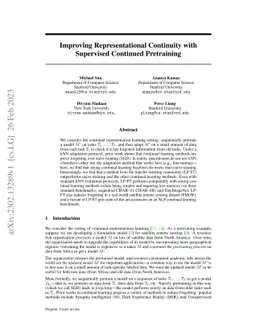 Improving Representational Continuity via Continued Pretraining