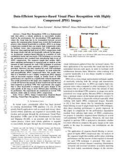 Data-Efficient Sequence-Based Visual Place Recognition with Highly
  Compressed JPEG Images