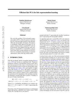 Efficient fair PCA for fair representation learning