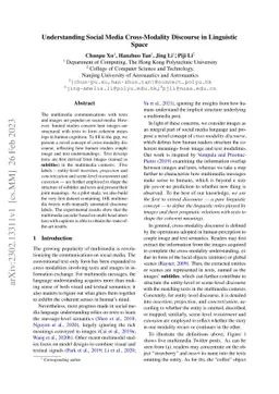 Understanding Social Media Cross-Modality Discourse in Linguistic Space