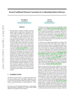 Kernel Conditional Moment Constraints for Confounding Robust Inference
