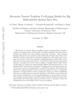 Recursive Nearest Neighbor Co-Kriging Models for Big Multiple Fidelity
  Spatial Data Sets