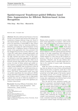 Spatial-temporal Transformer-guided Diffusion based Data Augmentation
  for Efficient Skeleton-based Action Recognition