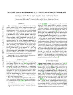 Scalable Weight Reparametrization for Efficient Transfer Learning
